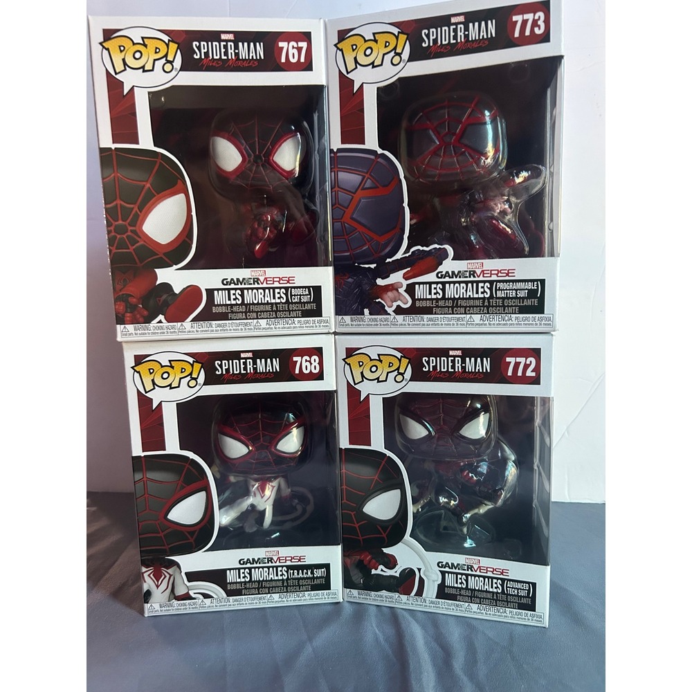 Funko Pop Marvel Gamerverse Miles Morales Spider-Man Set Of 4 767 768 772 773